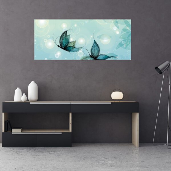 Slika - Modri ​​metulji (120x50 cm)