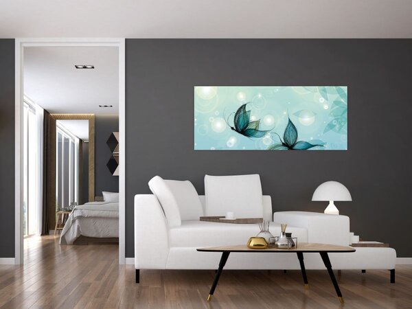Slika - Modri ​​metulji (120x50 cm)