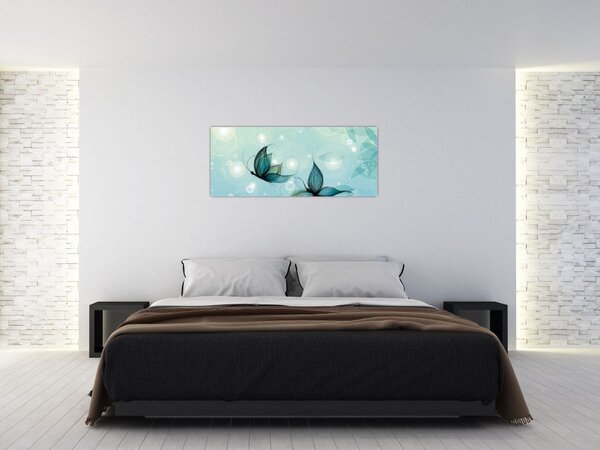 Slika - Modri ​​metulji (120x50 cm)