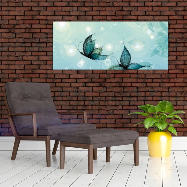 Slika - Modri ​​metulji (120x50 cm)