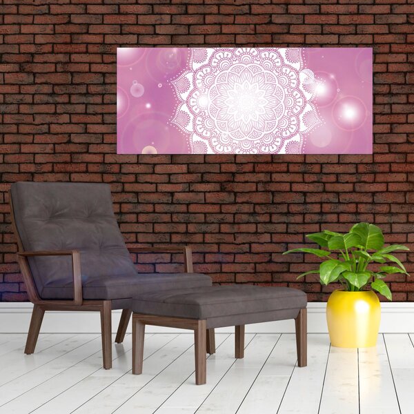 Slika mandale v roza ozadju (120x50 cm)