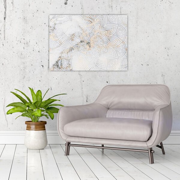 Slika bele mandale (70x50 cm)