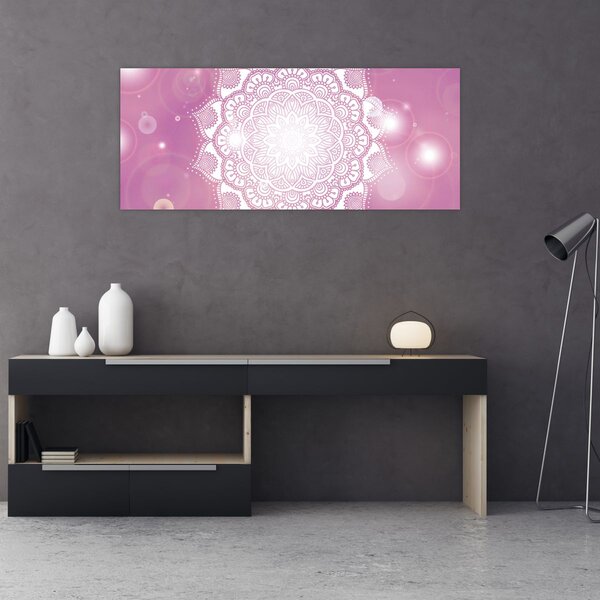 Slika mandale v roza ozadju (120x50 cm)
