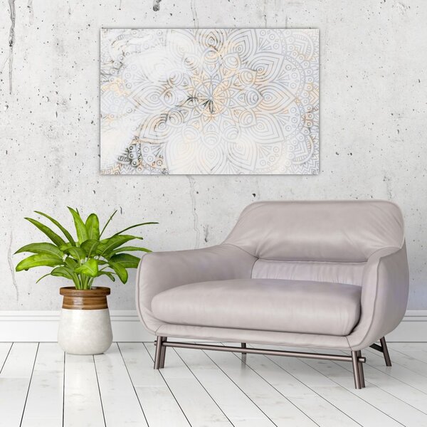 Slika bele mandale (90x60 cm)