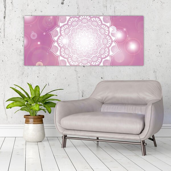 Slika mandale v roza ozadju (120x50 cm)
