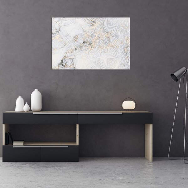 Slika bele mandale (90x60 cm)