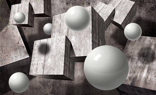 Foto tapeta - 3D lopte (152,5x104 cm)