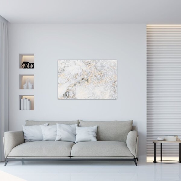 Slika bele mandale (90x60 cm)