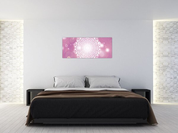 Slika mandale v roza ozadju (120x50 cm)