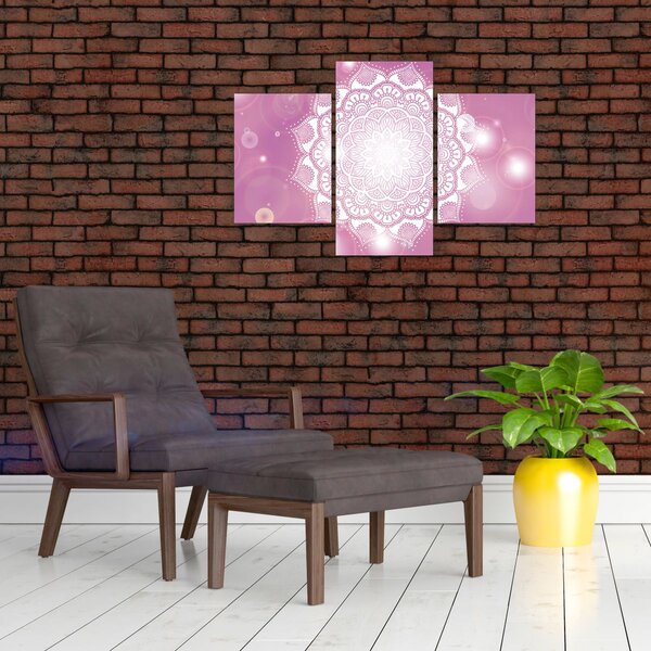 Slika mandale v roza ozadju (90x60 cm)