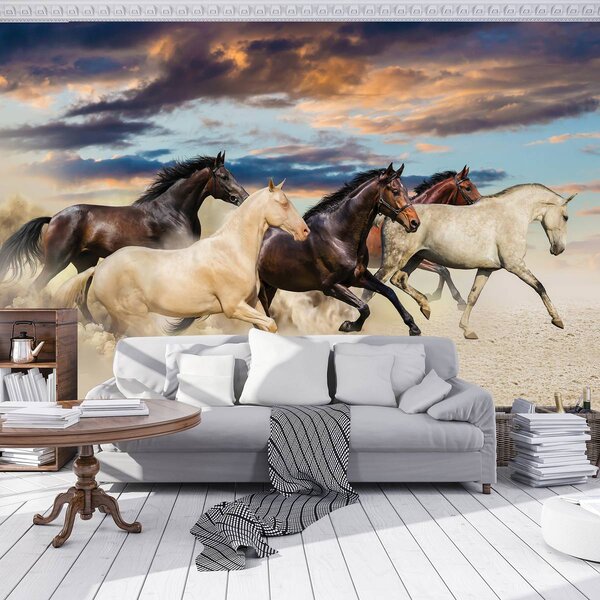 Foto tapeta - Mustang u galopu (152,5x104 cm)