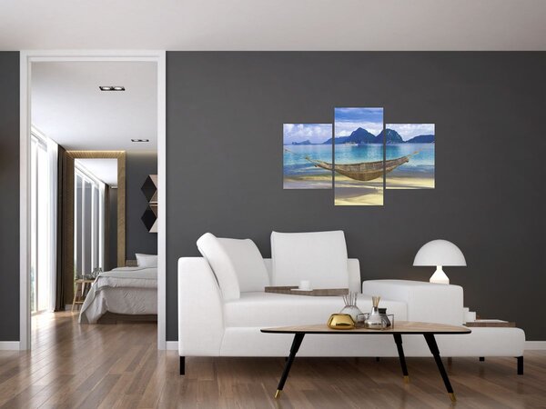 Slika viseče mreže na plaži 2 (90x60 cm)