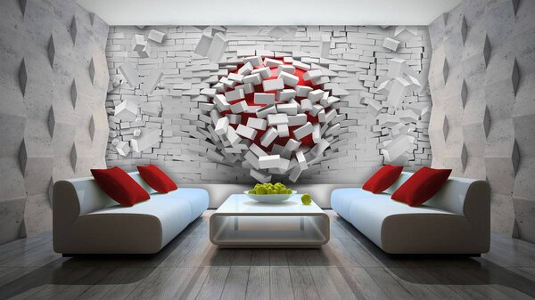 Foto tapeta - Zid 3D (152,5x104 cm)