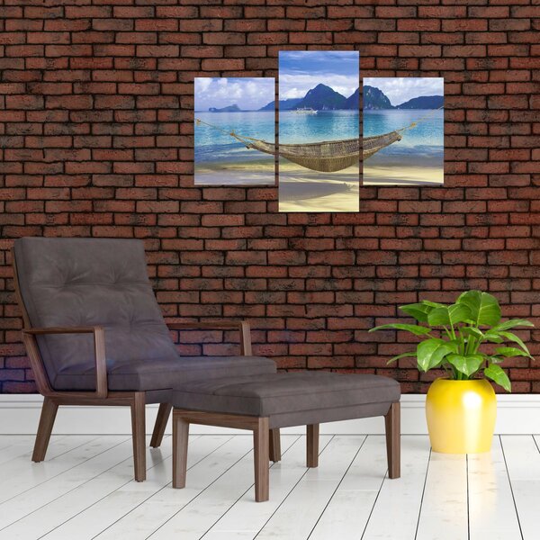 Slika viseče mreže na plaži 2 (90x60 cm)