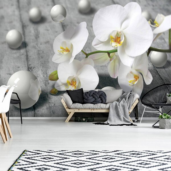 Foto tapeta - Bijele orhideje (152,5x104 cm)