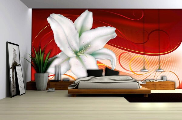 Foto tapeta - Apstraktna umjetnost Lily Hearts (152,5x104 cm)