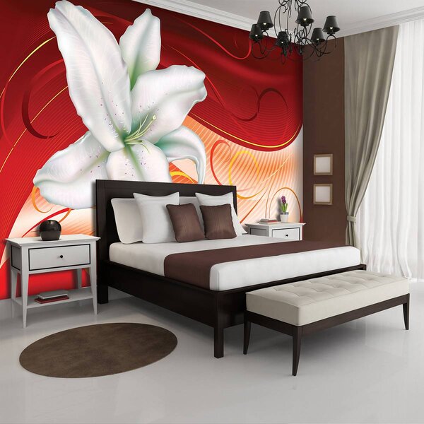 Foto tapeta - Apstraktna umjetnost Lily Hearts (152,5x104 cm)