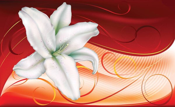 Foto tapeta - Apstraktna umjetnost Lily Hearts (152,5x104 cm)