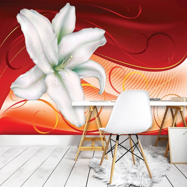 Foto tapeta - Apstraktna umjetnost Lily Hearts (152,5x104 cm)
