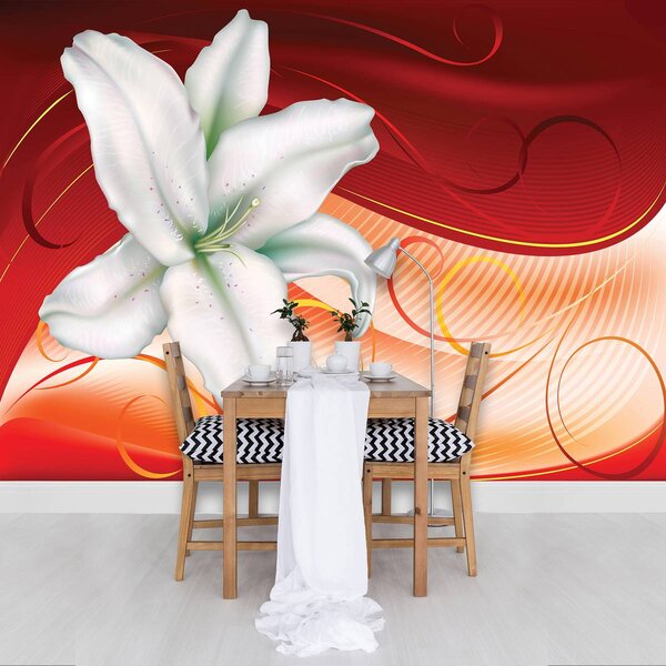 Foto tapeta - Apstraktna umjetnost Lily Hearts (152,5x104 cm)