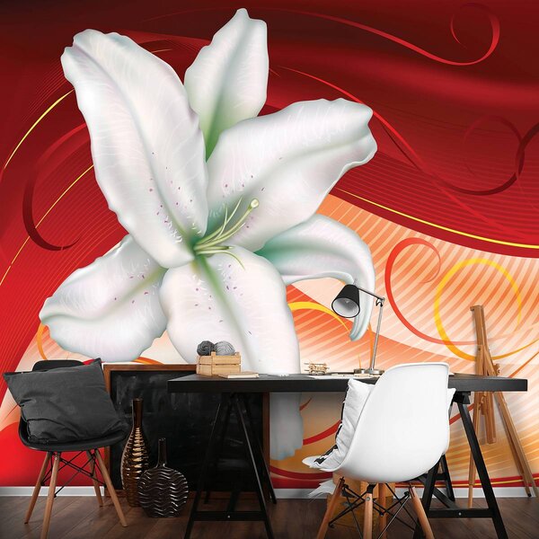Foto tapeta - Apstraktna umjetnost Lily Hearts (152,5x104 cm)