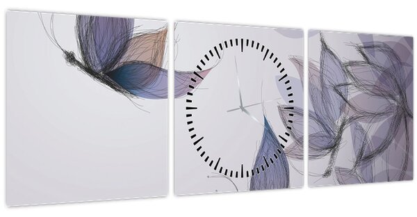 Slika - Risanje metuljev (sa satom) (90x30 cm)