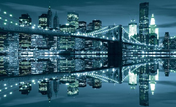 Foto tapeta - New York i Brooklyn Bridge (152,5x104 cm)