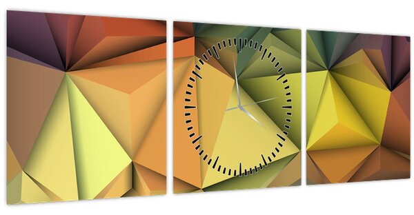 Slika - Poligonalna 3D abstrakcija (sa satom) (90x30 cm)