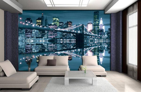 Foto tapeta - Njujorški most noću (152,5x104 cm)