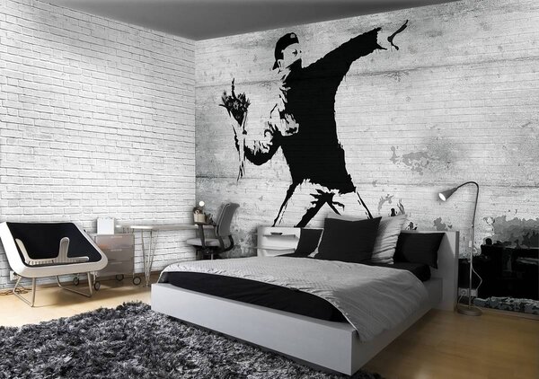 Foto tapeta - Huligan s buketom cvijeća (152,5x104 cm)