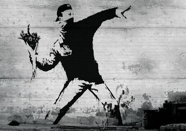 Foto tapeta - Huligan s buketom cvijeća (152,5x104 cm)