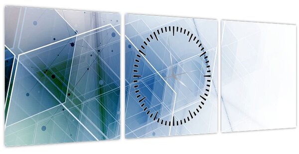 Slika - Geometrijski liki (sa satom) (90x30 cm)