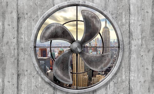 Foto tapeta - New York iza propelera (152,5x104 cm)