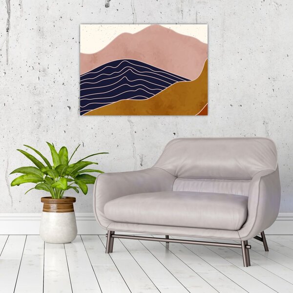 Staklena slika - Sonce nad gorami (70x50 cm)
