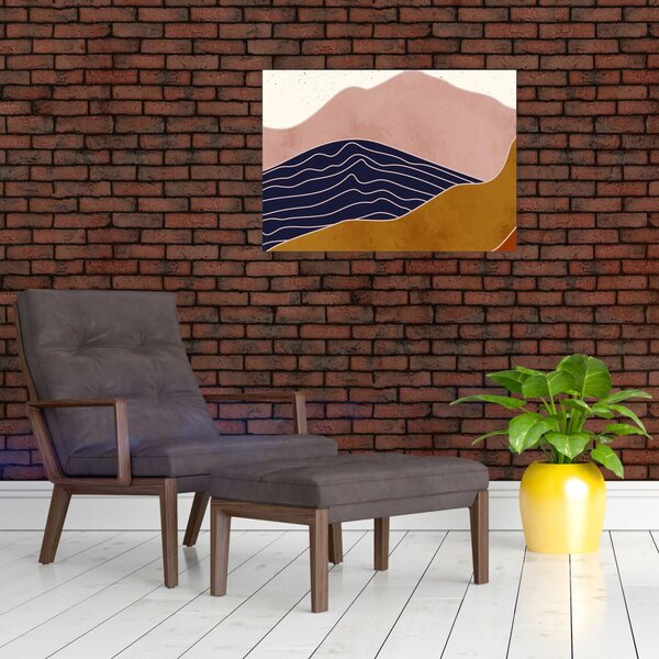 Staklena slika - Sonce nad gorami (70x50 cm)