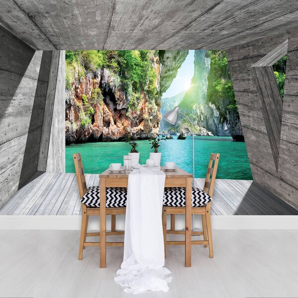 Foto tapeta - Pogled na slap - priroda (152,5x104 cm)