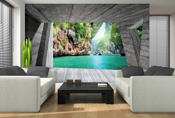 Foto tapeta - Pogled na slap - priroda (152,5x104 cm)
