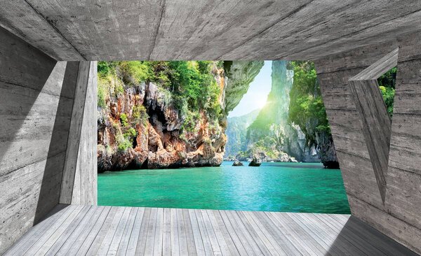 Foto tapeta - Pogled na slap - priroda (152,5x104 cm)