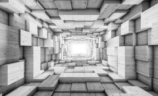 Foto tapeta - 3D drveni tunel (152,5x104 cm)