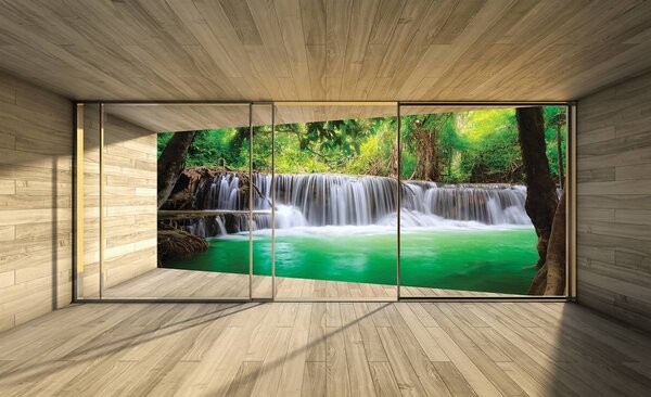 Foto tapeta - Pogled na terasu sa slapom (152,5x104 cm)