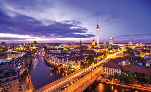 Foto tapeta - Berlin po noći (152,5x104 cm)