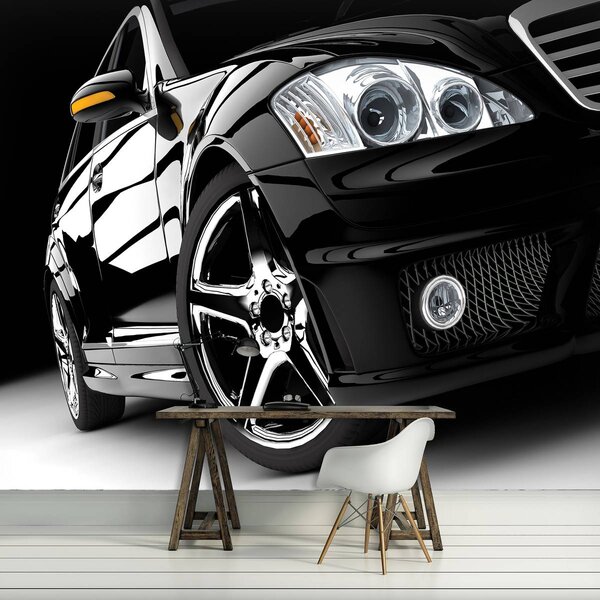 Foto tapeta - Crni luksuzni automobil (152,5x104 cm)