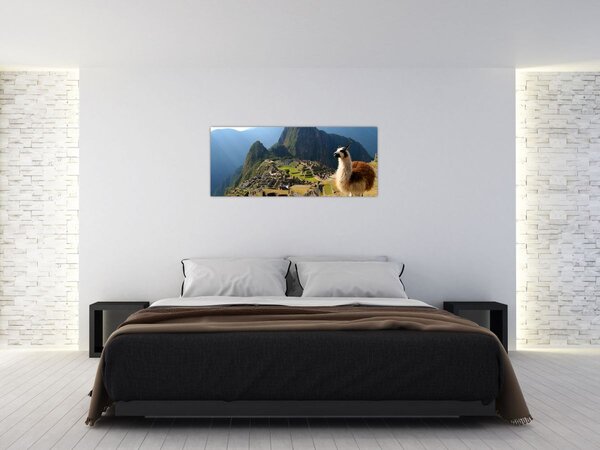 Slika - Lama i Machu Picchu (120x50 cm)