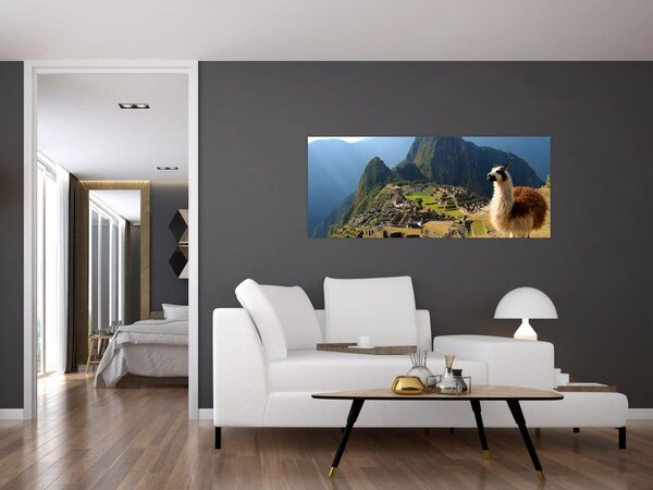 Slika - Lama i Machu Picchu (120x50 cm)