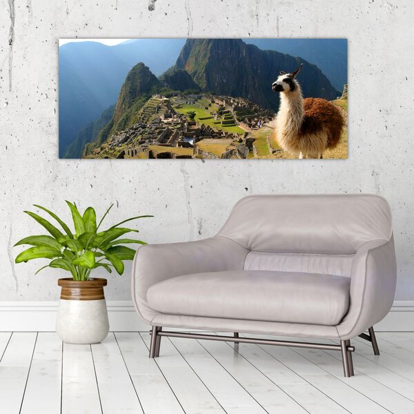 Slika - Lama i Machu Picchu (120x50 cm)