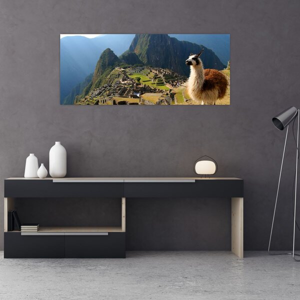 Slika - Lama i Machu Picchu (120x50 cm)