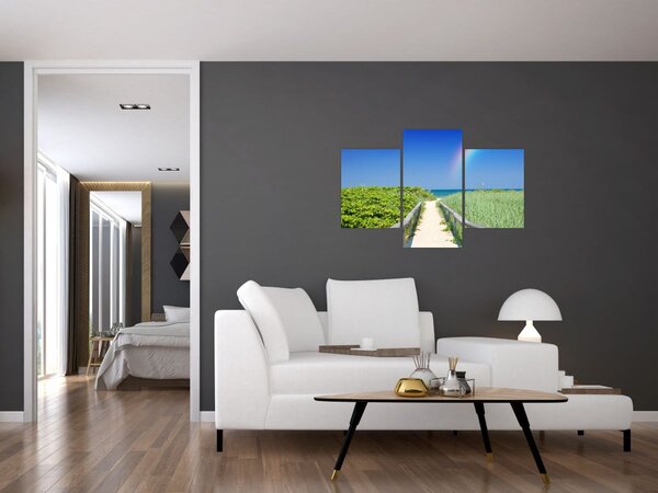 Slika - Pejzaž i duga (90x60 cm)