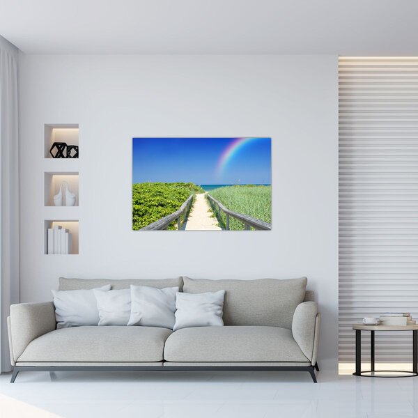 Slika - Pejzaž i duga (90x60 cm)
