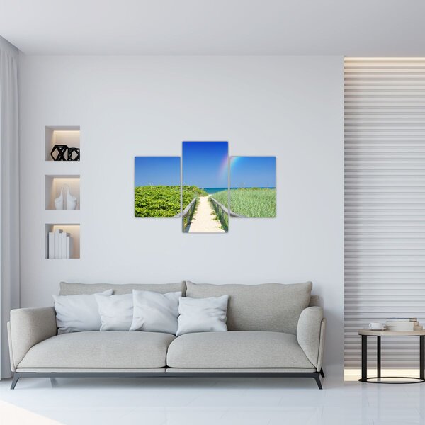 Slika - Pejzaž i duga (90x60 cm)