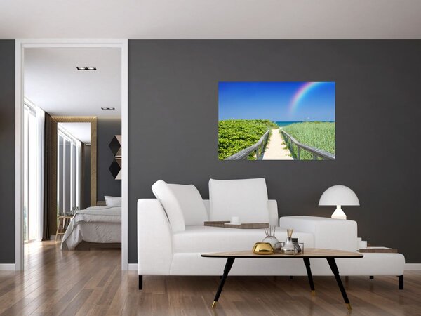 Slika - Pejzaž i duga (90x60 cm)